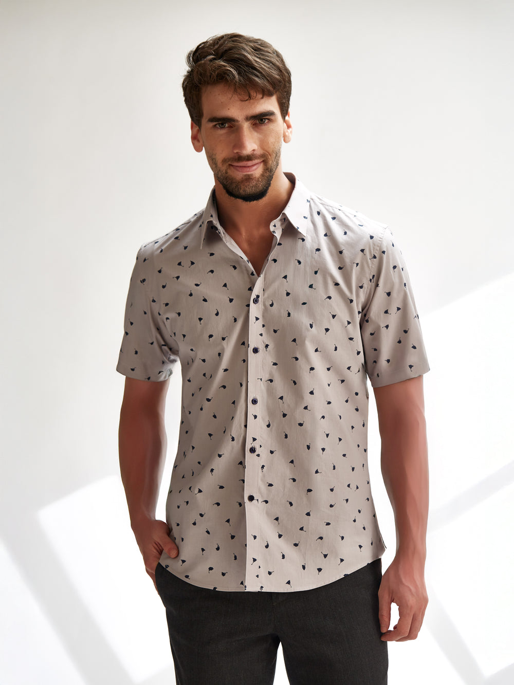 Short Sleeve Shirt - Umbrella Swirls