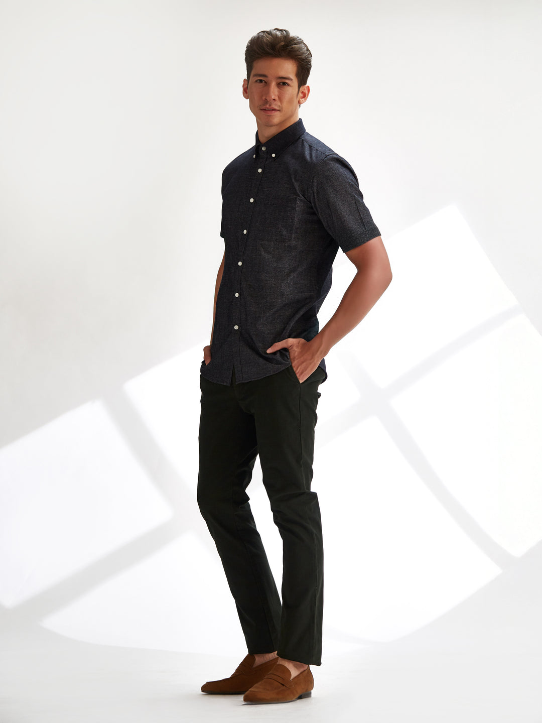 Short Sleeve Shirt - 100% Softness in Brushed Black