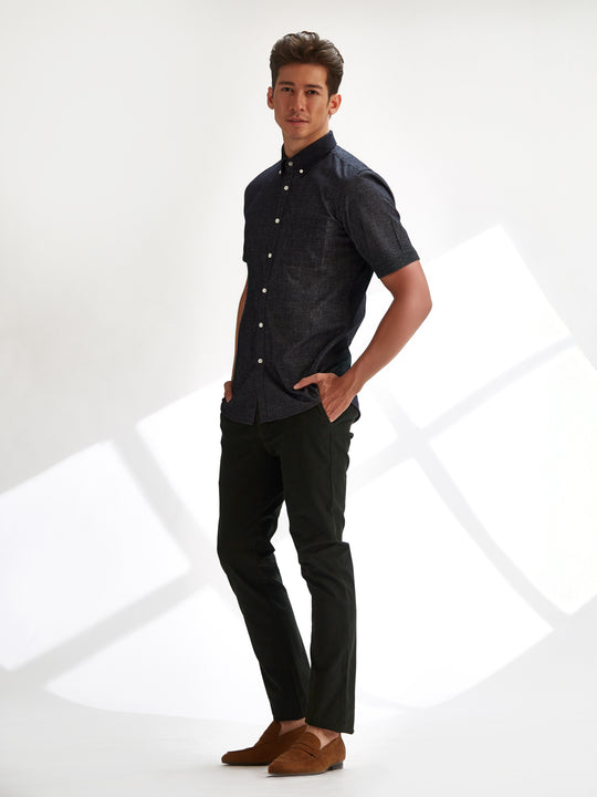 Short Sleeve Shirt - 100% Softness in Brushed Black