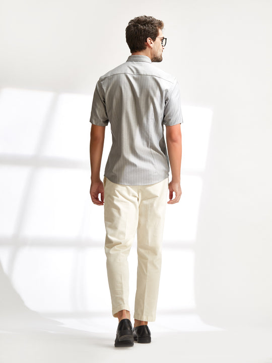 Short Sleeve Shirt - The Line in Light Beige