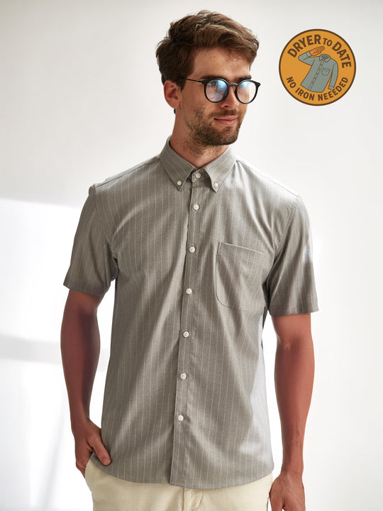 Short Sleeve Shirt - The Line in Light Beige