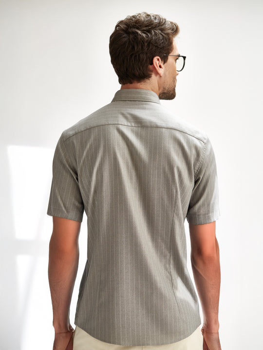 Short Sleeve Shirt - The Line in Light Beige