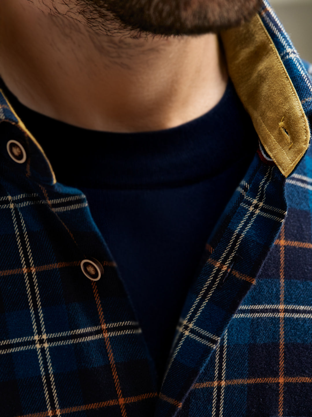 Short Sleeve Shirt - Flanneltastic in Orange Blue Plaid