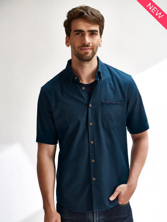 Short Sleeve Shirt - Flanneltastic in Green with Plaid Pop
