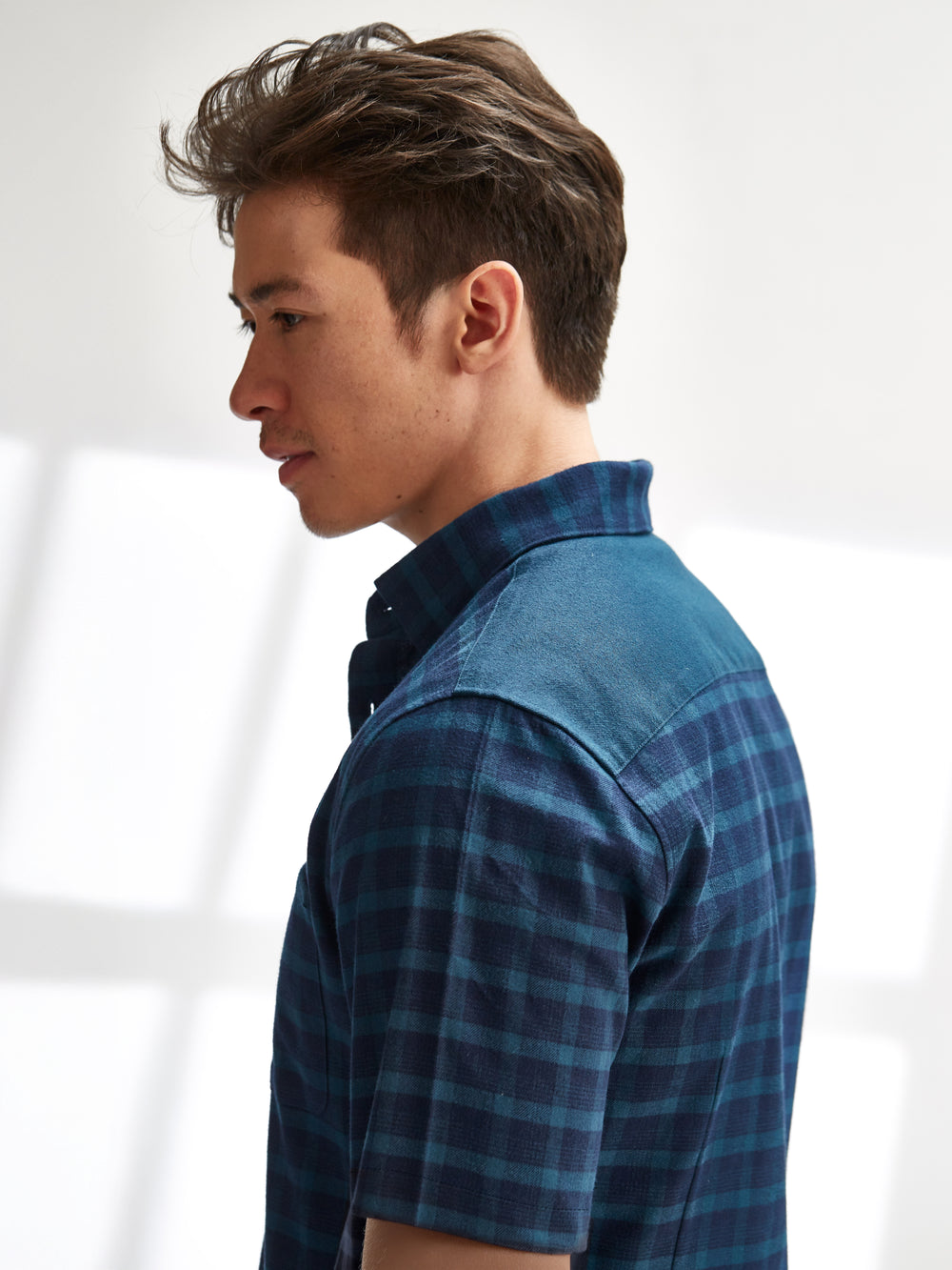 Short Sleeve Shirt - Flanneltastic in Green Plaid with Green Pop
