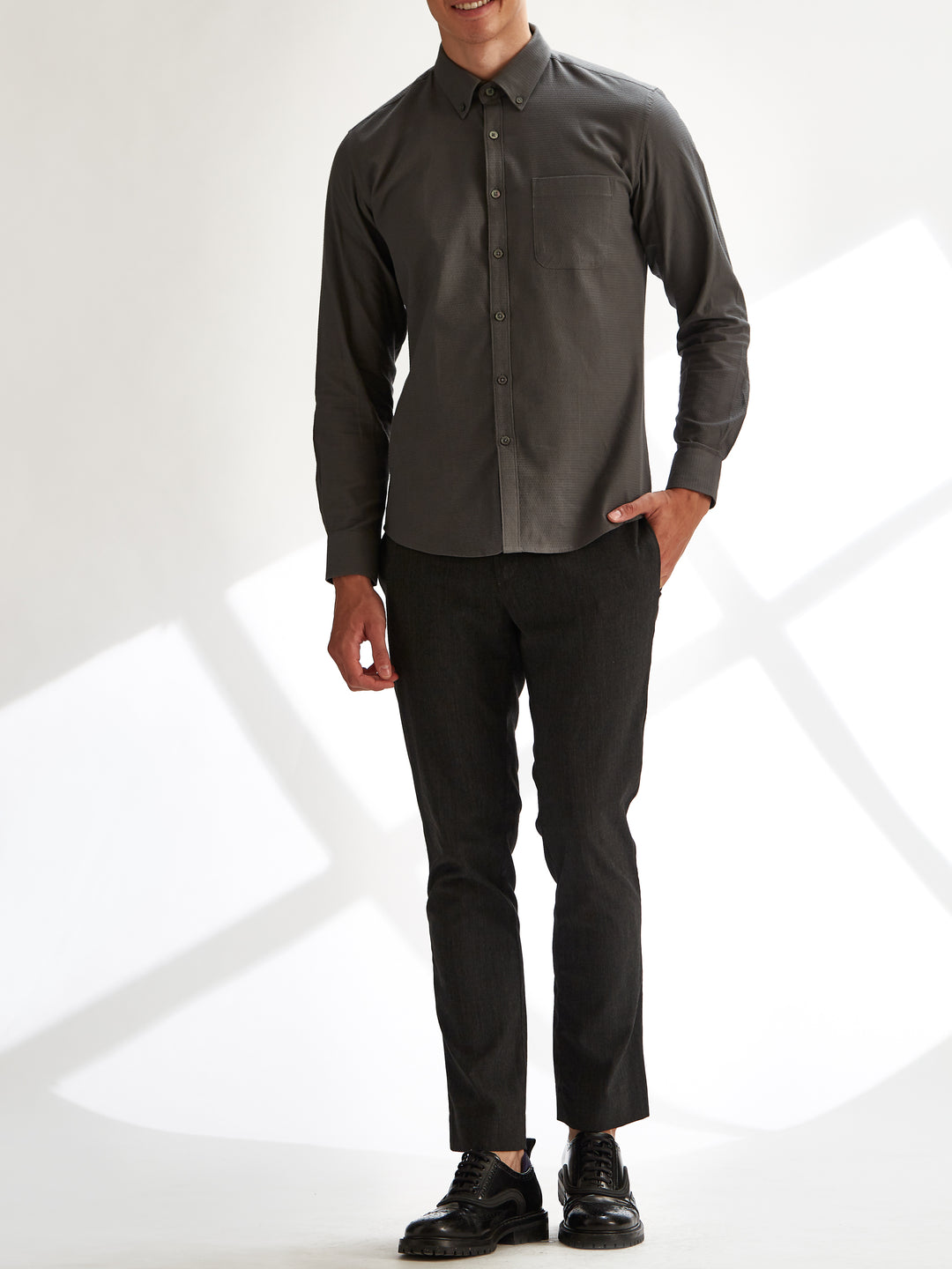 Textured Grey Shirt